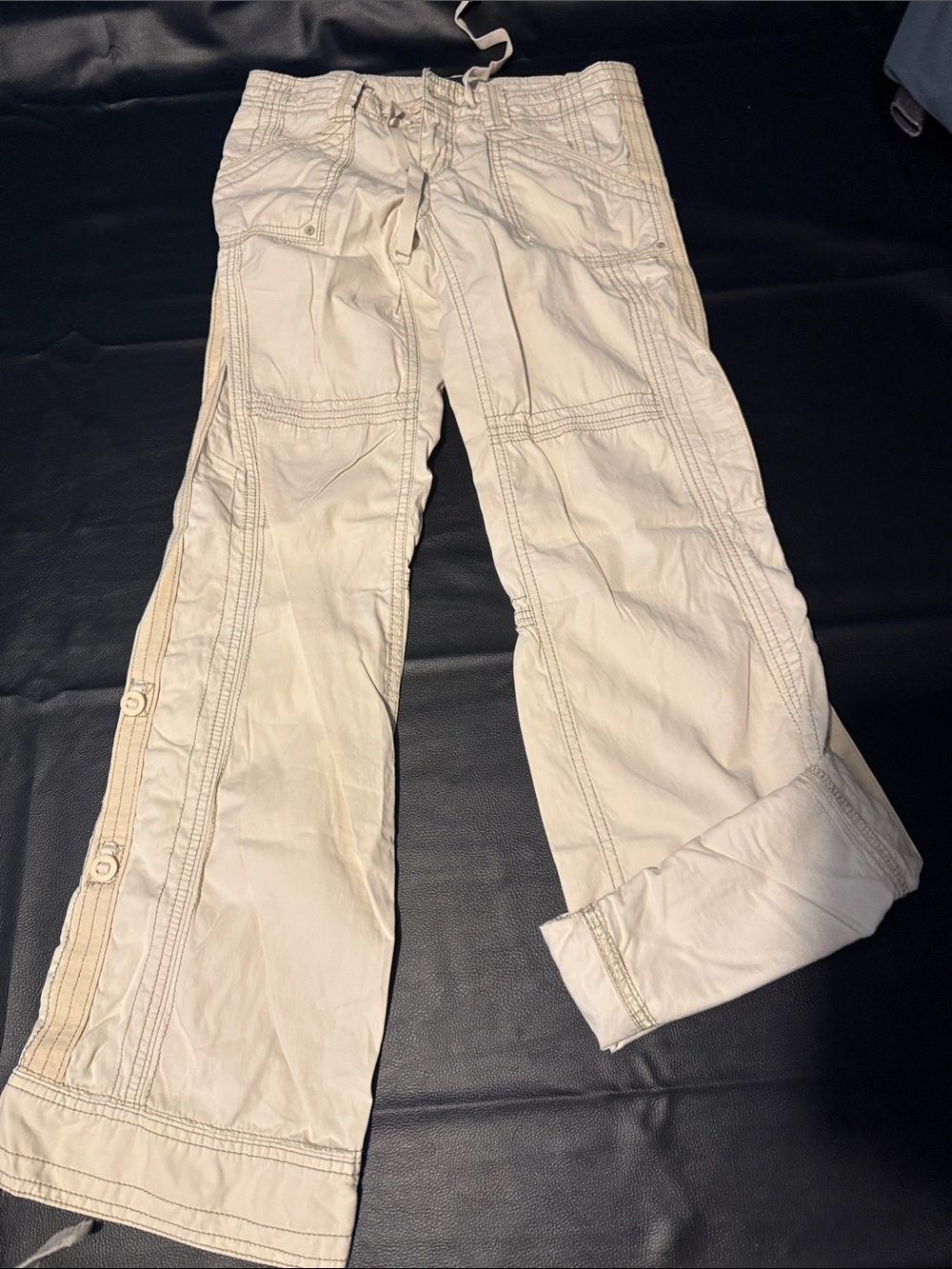 GAP Cream Cargo Drawstring Pants